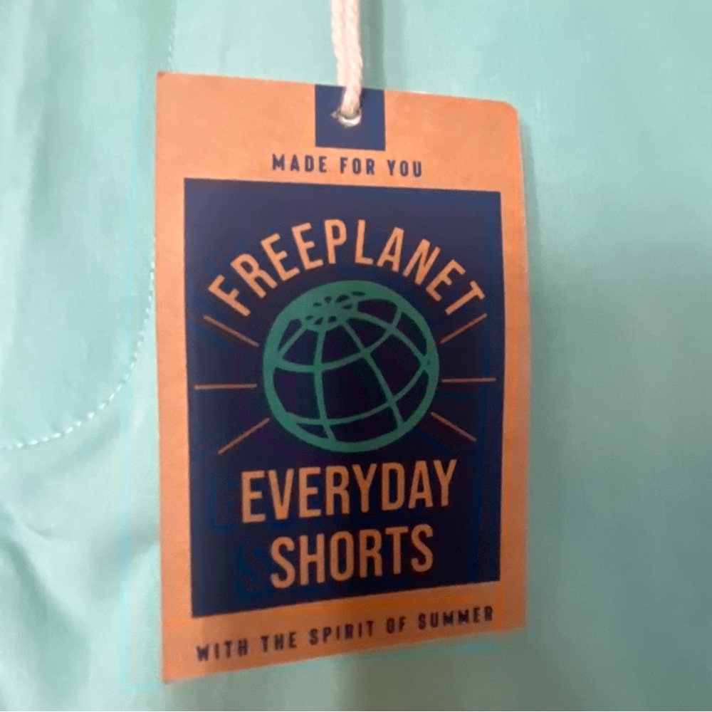 Free Planet  Mens Everyday Shorts Turquoise Flat  Front Shorts Size X Small NWT - Picture 7 of 15